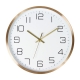 Reloj pared 30 cm Arillo de aluminio color dorado y protección de cristal