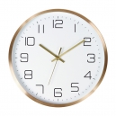 Reloj pared 30 cm Arillo de aluminio color dorado y protección de cristal