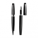Set bolígrafos metal brillante ball pen y roller, tinta negra con estuche