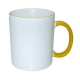 Taza para sublimar Tarro Iker 11 Oz blanca con filo de color Sublimacion PROMOCIONAL