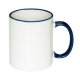 Taza para sublimar Tarro Iker 11 Oz blanca con filo de color Sublimacion PROMOCIONAL