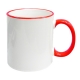 Taza para sublimar Tarro Iker 11 Oz blanca con filo de color Sublimacion PROMOCIONAL