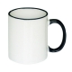 Taza para sublimar Tarro Iker 11 Oz blanca con filo de color Sublimacion PROMOCIONAL