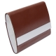 Tarjetero o porta tarjetas horizontal de curpiel café y metal HAUT