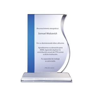 Reconocimiento de cristal con base PROMOCIONAL