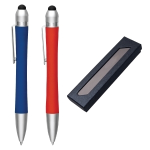 Boligrafo metalico de silicon con punta touch PROMOCIONAL