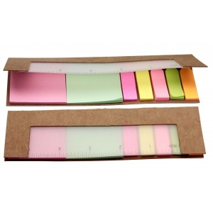 PORTA POST IT CON REGLA DE PLASTICO TRANSPARENTE PROMOCIONAL