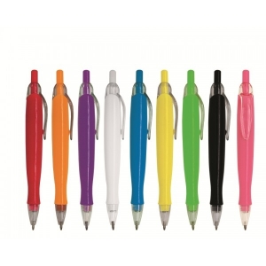 BOLIGRAFO PLASTICO CURVO ECONOMICO PLUMA PROMOCIONAL