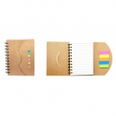 MINI LIBRETA ECOLOGICA CON POST IT Y ESPIRAL DE METAL PROMOCIONAL