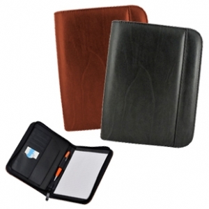 CARPETA PORTAFOLIO SYDNEY CURPIEL CON CIERRE Y BLOCK PROMOCIONAL