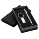 Set de regalo con llavero rectangular metálico y pluma metálica