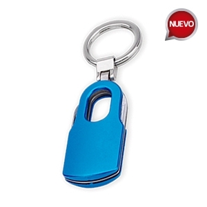 LLAVERO DE ACERO INOXIDABLE Y NAVAJA 4 FUNCIONES PROMOCIONAL
