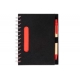 LIBRETA ECOLOGICA NEGRA CON PLUMA Y DETALLES A COLOR PROMOCIONAL