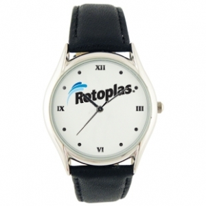RELOJ DE PULSO CON CAJA METALICA PLATEADA PROMOCIONAL