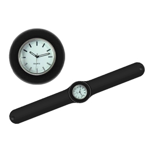 RELOJ DE PULSO UNISEX CON CAJA METALICA RECUBIERTA DE SILICON TIPO SLAP ON PROMOCIONAL