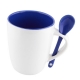Taza de cerámica MOFFY 325ml con cuchara e interior de color