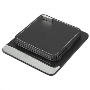 Set de 4 porta vasos de curpiel PREMIUM con base