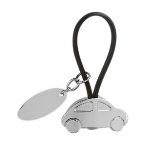 Llavero metálico de auto con placa, incluye caja.