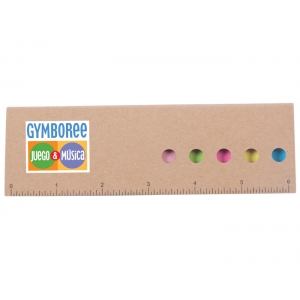 Estuche ecológico Carol con notas adhesivas y regla