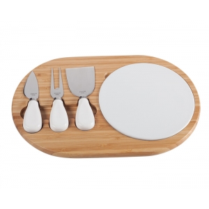 Set Cheese Venecia con tabla y plato de cerámica