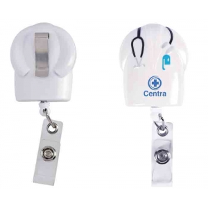 Yoyo porta gafete Frank en forma de bata de doctor