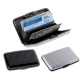 Tarjetero de aluminio Accord con broche y divisiones