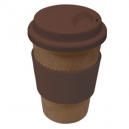 Vaso ecológico para café de fibra de arroz con maga de silicón 350 ml.