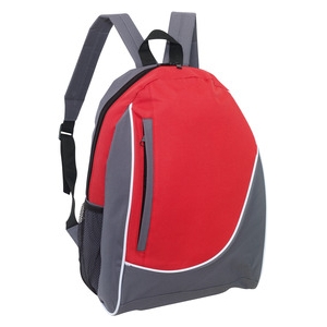 Mochila poliéster bicolor con vivos en color blanco