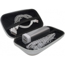 Set para celular de power bank de 2220 mAh, audífonos y cables en estuche