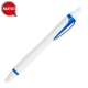 Bolígrafo o pluma pastica de cuerpo blanco Varzi con detalles de color