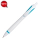 Bolígrafo o pluma pastica de cuerpo blanco Varzi con detalles de color