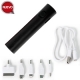 Power bank o pila banco de poder cilíndrico de 2600 mAh y lámpara