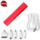 Power bank o pila banco de poder cilíndrico de 2600 mAh y lámpara