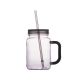 Vaso transparente plástico con asa y popote 600 ml FRESH