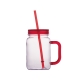 Vaso transparente plástico con asa y popote 600 ml FRESH