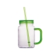 Vaso transparente plástico con asa y popote 600 ml FRESH