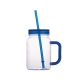 Vaso transparente plástico con asa y popote 600 ml FRESH