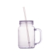 Vaso transparente plástico con asa y popote 600 ml FRESH