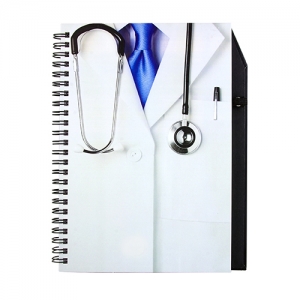 Libreta con pastas de catón temática de doctor de 100 hojas raya