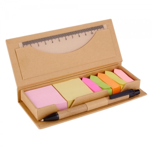 Set porta notas adhesivas tipo caja de cartón INZIA