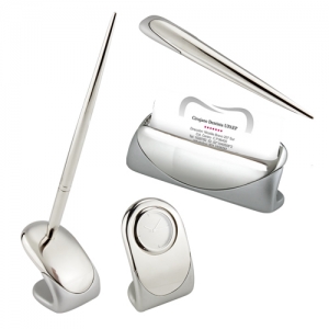 Set de escritorio elegante LENAR de 4 accesorios metálicos