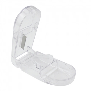 Pastillero transparente con navaja para cortar pastillas EVER
