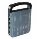 Juego de herramientas con tapa transparente