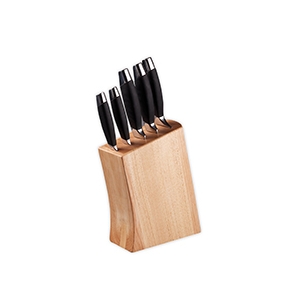 Juego de 5 cuchillos con base de madera para cocina