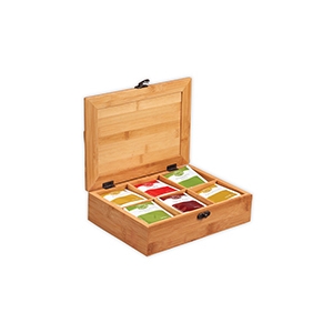 Caja de bambú para sobres de té