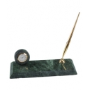 Base de mármol con reloj y portaplumas