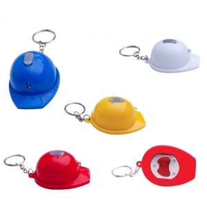 Llavero en forma de casco con destapador y luz Carrie