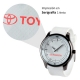 Reloj de pulso con caja metálica cristal mineral y correa de silicón