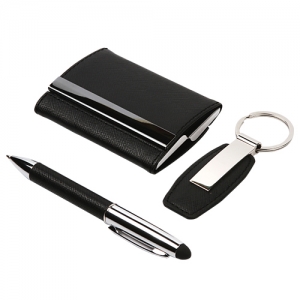 Set de regalo Manhattan con llavero pluma y porta tarjetas