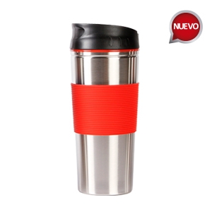 Termo de acero inoxidable con grip de goma en varios colores 450 ml